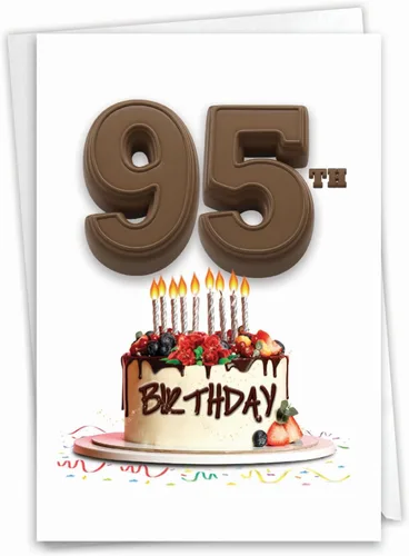 Miniatura 9 de NobleWorks - Tarjeta de feliz cumpleaños del 95º hito - Tarjeta divertida para niños de 95 años, humor para personas mayores - Ecuación de edad 95