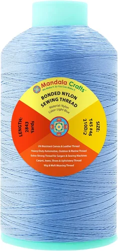 Miniatura 311 de Mandala Crafts - Hilo de nailon para coser cuero, tapicería, mezclilla y para trenzar el pelo; resistente, 1500 yardas, tamaño 69 T70 Marrón