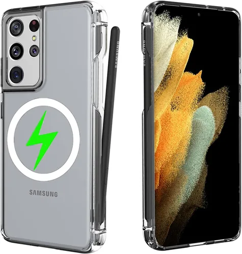 Miniatura 7 de Funda para Galaxy S21 Ultra con soporte para bolígrafo S, silicona líquida con ranura para lápiz capacitivo (bolígrafo no incluido), protección Negro