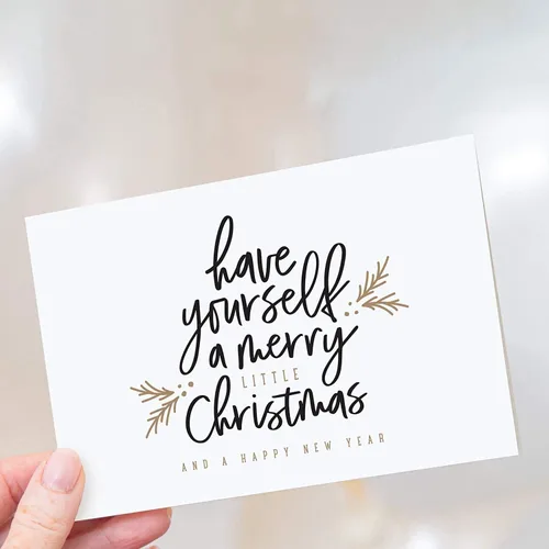 Miniatura 7 de Bliss Collections Tarjetas de felicitación navideñas con sobres, diseño navideño plegado/tienda de campaña de 4 x 6 pulgadas en dorado y negro