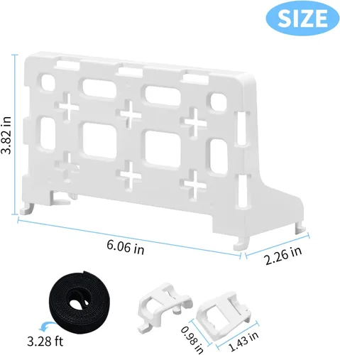 Miniatura 5 de Haoguo - Soporte universal de plástico para estante de centro multimedia, soporta 20 libras de peso, compatible con centros de medios estructurados
