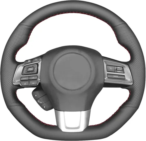 Miniatura 36 de MEWANT Funda de volante de automóvil transpirable cosida a mano para Subaru WRX 2015-2021 / WRX STI 2015-2021, accesorios para volante Subaru WRX