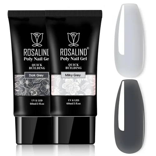 Miniatura 16 de Rosalind Gel de extensión de poliéster acrílico transparente, paquete de 2 unidades de gel de uñas de 2.1 onzas líquidas, constructor de uñas