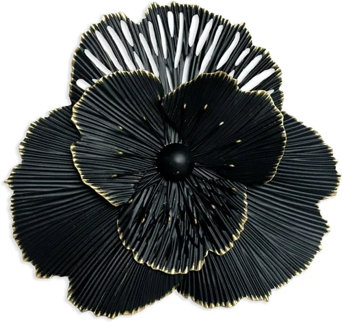 Miniatura 9 de Decoración artística de pared de flores de metal, escultura floral moderna y rústica de 8.3 pulgadas, hierro envejecido para colgar en la pared