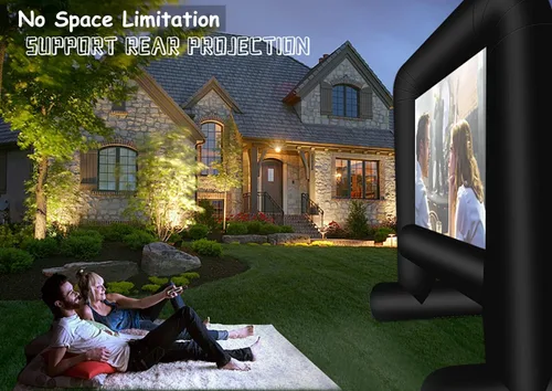Miniatura 3 de HuaKastro Pantalla de proyector inflable para exteriores de 16 pies, diseño de una sola pieza, pantalla de fácil configuración con ventilador