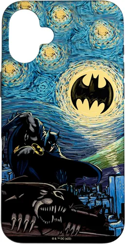 Miniatura 22 de Funda de pintura estilo noche estrellada de Batman para iPhone 13 DC Comics