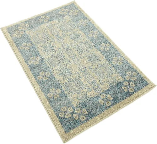 Miniatura 7 de Unique Loom Salzburg Collection - Alfombra clásica de diseño tradicional de inspiración oriental, 2 x 3 pies, color beige y azul