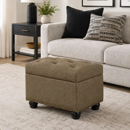 Miniatura 15 de Convenience Concepts Designs4Comfort 5th Avenue - Otomana tapizada de almacenamiento de 24 pulgadas, taburete y asiento contemporáneo con tapa