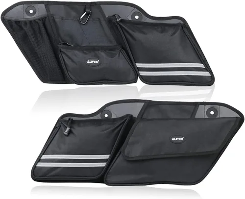AUFER 2 bolsas organizadoras laterales rígidas compatibles con Touring Street Glide Road King Road Glide Electra Glide 2014-2024, bolsa de