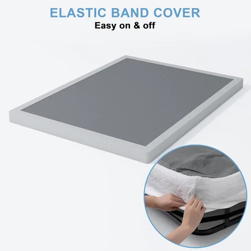 Miniatura 7 de HOBINCHE Somier de 3 pulgadas tamaño Queen de perfil bajo para cama Queen, base de colchón resistente, base de cama de metal, fácil montaje/sin