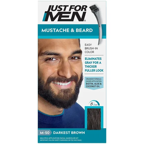 Miniatura 15 de JUST FOR MEN Gel de color para bigote y barba M-45, marrón oscuro 1 cada uno (paquete de 2)