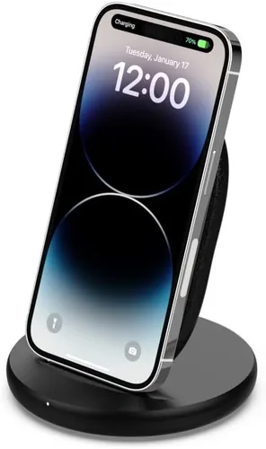 Miniatura 6 de Belkin Cargador inalámbrico de carga rápida de 10 W - Soporte de cargador certificado Qi para iPhone, Samsung Galaxy - Carga mientras escuchas