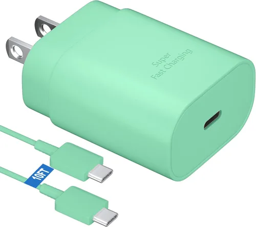 Miniatura 9 de Cable de carga súper rápida de 25W Tipo C con bloque y cable cargador USB C de 10 pies para teléfono Android Samsung Galaxy S25/S24 Púrpura