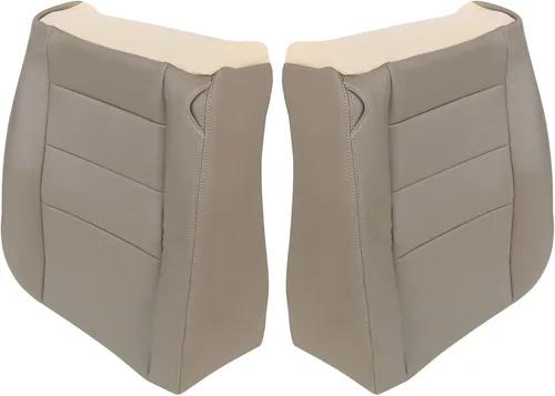 Miniatura 6 de GXARTS Funda de Asiento de Reemplazo de Cuero para Conductor y Pasajero, Parte Inferior, TAN 4H 8H, Compatible con Ford F250 F350 F450 F550 Super