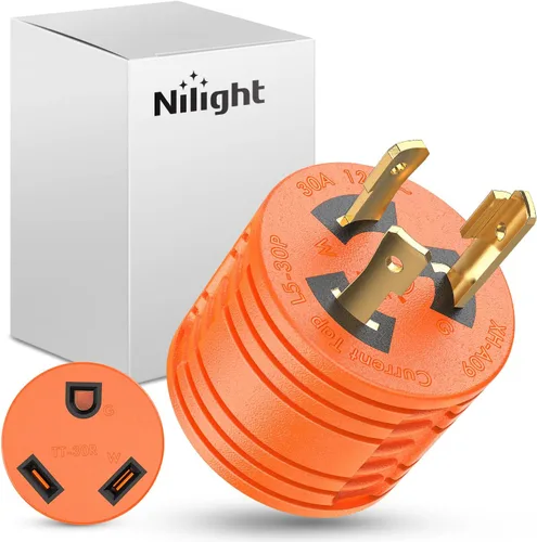 Miniatura 17 de Nilight Adaptador de corriente RV de 30 A a 30 A, enchufe de bloqueo de 4 clavijas, convertidor resistente de 125 voltios L14-30P a TT-30R 30 Amp