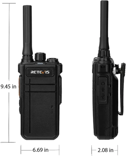 Miniatura 15 de Retevis RB37 Walkie Talkies Bluetooth con cargador de 6 vías, radio inalámbrica de dos vías con auricular, linterna, 2000 mAh para 21 horas, tipo C