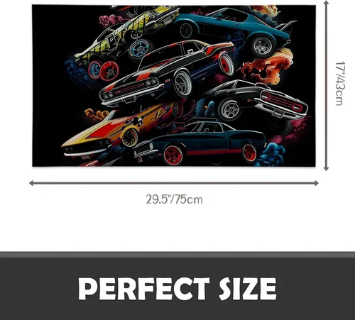 Miniatura 2 de Muscle Cars - Tapete para puerta de interior, 17 x 29.5 pulgadas, tapete para entrada, sala de estar o baño, tapete antideslizante, diseño retro