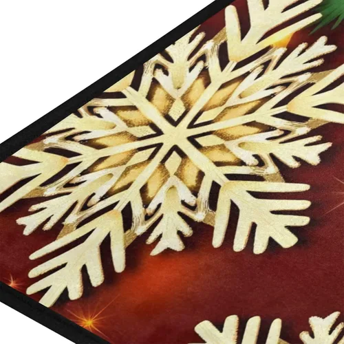 Miniatura 5 de Alfombras de cocina de Navidad, diseño de flor de pascua roja, antideslizantes, suaves, antifatiga, tapete de baño, tapete para decoración