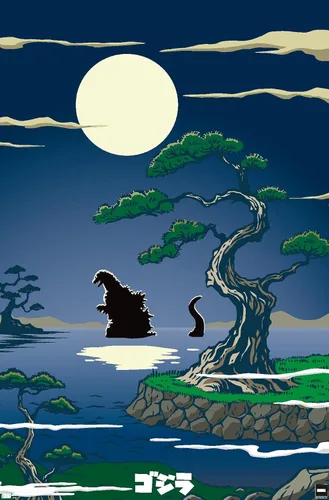 Trends International Godzilla - Póster de pared de lago, 22.4 pulgadas de largo x 14.7 W, versión premium sin marco