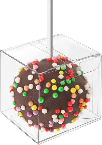 Vowcarol Cajas para tartas para tartas, paquete de 50 cajas para tartas individuales con agujero, cajas de regalo pequeñas de 2 x 2 x 2 pulgadas,
