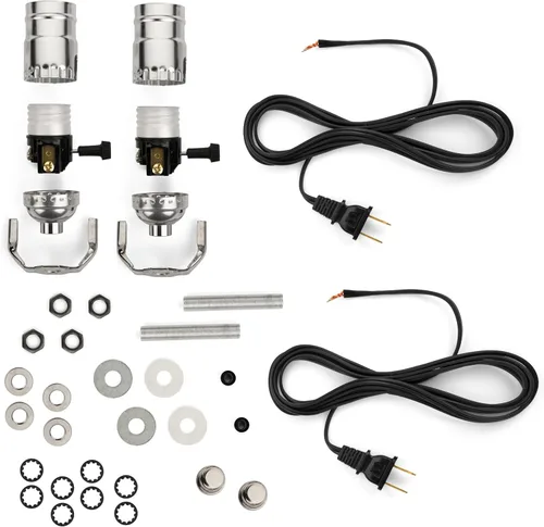 Miniatura 12 de Kit de lámpara – Kit de cableado eléctrico para hacer o reacondicionar lámparas – Kits de recableado de lámpara con instrucciones – Kit de lámpara