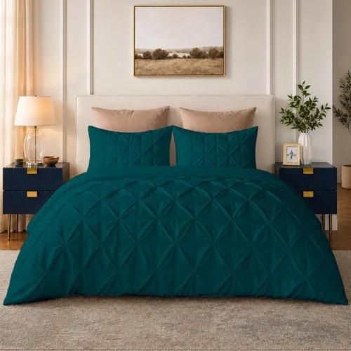 Miniatura 11 de SLEEP-NEST Luxuries - Funda de edredón plisada decorativa, tamaño individual/individual XL, 68 x 90 pulgadas, 3 piezas, con cierre de cremallera