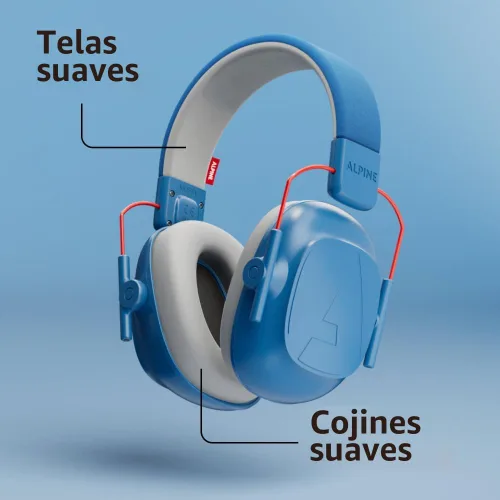Miniatura 4 de Alpine Muffy Kids - Auriculares con cancelación de ruido para niños, certificado CE y ANSI, 25 dB, ayuda sensorial y de concentración, color azul