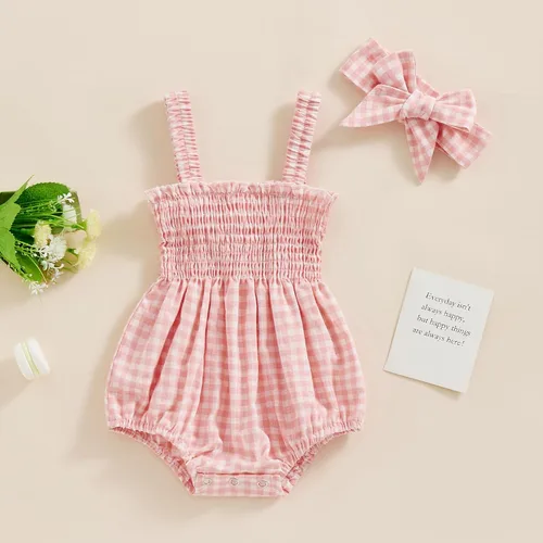 Miniatura 2 de Conjunto de ropa de verano sin mangas para bebé recién nacida, con volantes y cuello halter