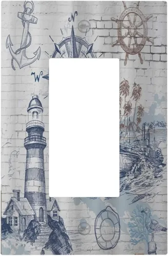 Miniatura 93 de Placas de pared de eucalipto verde de una sola palanca, estilo rústico, cubierta de interruptor de luz de 1 cuadrilla, hojas de árbol, cubiertas