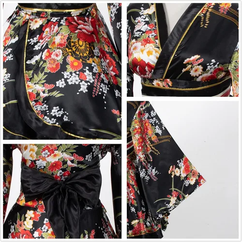 Miniatura 3 de Elibelle Juego de calcetines de seda plegables de seda para mujer, estilo kimono de anime japonés