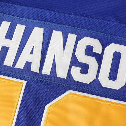 Miniatura 30 de Phoneutrix Hanson Brothers Charlestown Chiefs 16 Jack 17 Steve 18 Jeff Slap Shot Movie Hockey Jersey Azul