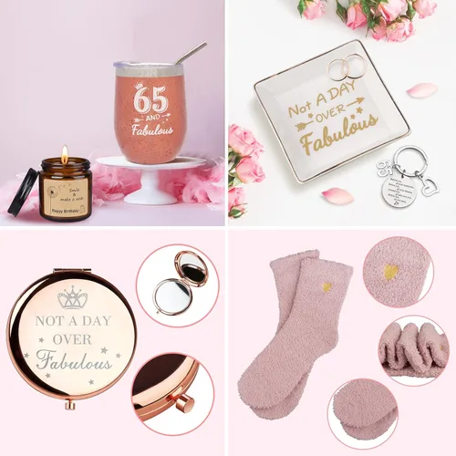 Miniatura 3 de Regalos de cumpleaños 65 para mujeres, regalos de feliz cumpleaños 65 para su mejor amiga, mamá, hermana, esposa que cumple 65 años, regalo