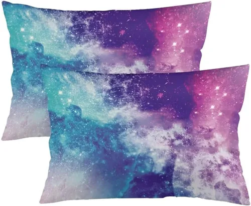 Miniatura 8 de Juego de 2 fundas de almohada con estampado de vaca, tamaño Queen, color blanco y negro, fundas de almohada lumbar, fundas decorativas estándar