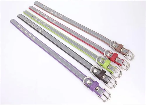 Miniatura 5 de High Bright - Collar reflectante de piel sintética para cachorros, de piel sintética con reflejo de seguridad, collares reflectantes para mascotas