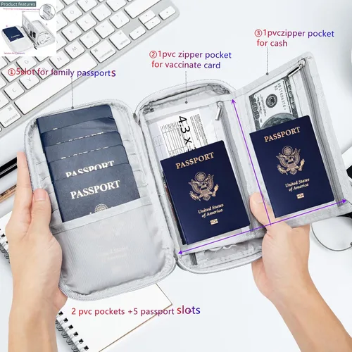 Miniatura 3 de Pasaporte Holder, Gris, Multifunción