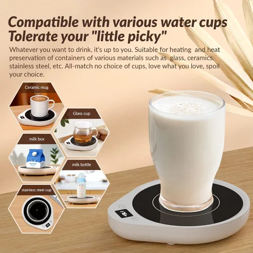Miniatura 5 de Calentador de tazas, calentador de café mejorado y calentador de tazas para escritorio con 3 configuraciones de temperatura, calentador de taza