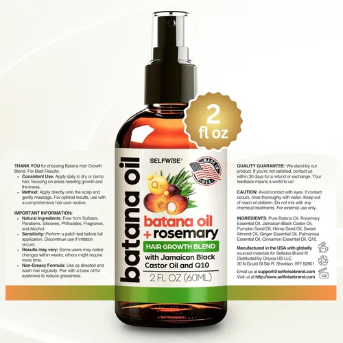 Miniatura 9 de Aceite de batana para el crecimiento del cabello, 100% puro, orgánico, prensado en frío, sin refinar de Honduras por Dr. Sebi, natural, vegano