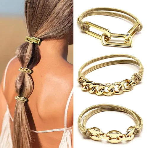 Miniatura 9 de Pulseras para el cabello, bonita pulsera elástica de nailon con colas de caballo para mujeres y niñas, soportes decorativos para cola de caballo