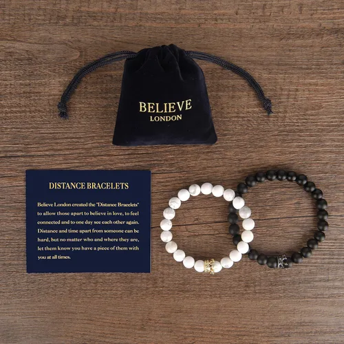 Miniatura 2 de Pulseras de distancia para parejas con elástico fuerte para la amistad de su rey y reina