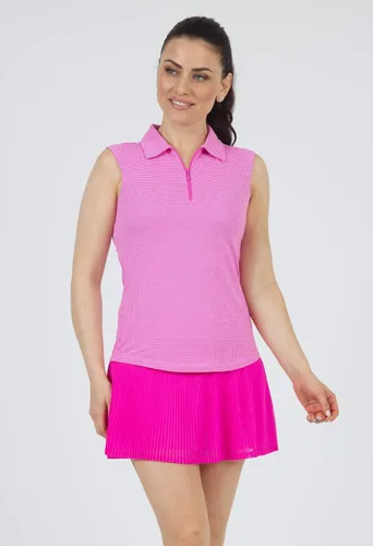 Miniatura 3 de IBKUL Athleisure Wear - Polo sin mangas con protección solar UPF50+ Icefil Cooling Tech Mini Check - 14754