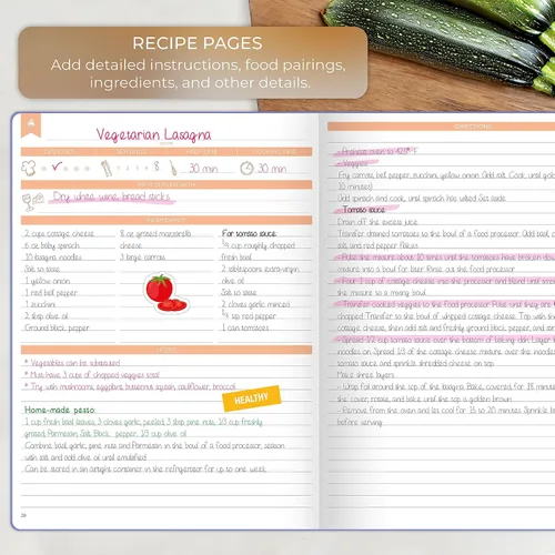 Miniatura 3 de Clever Fox Libro de recetas – Haz tu propio libro de cocina familiar – Organizador de cuaderno de recetas en blanco – Diario de cocina vacío