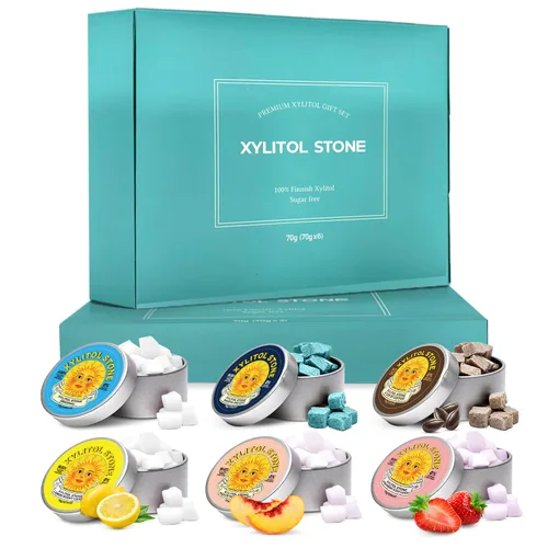 Miniatura 32 de Xylitol Stone Caramelos sin azúcar - Veganos y compatibles con dieta cetogénica, caramelos duros únicos sin azúcar - Dulces con 100% sabor natural