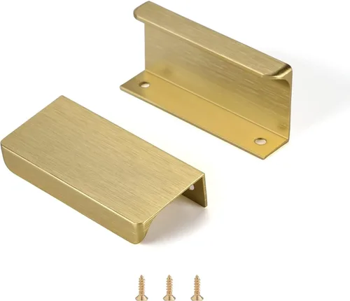 Satanga - Tiradores de pestaña de borde para gabinetes de cocina, tiradores ocultos para cajones, manijas de puerta de montaje oculto en la parte