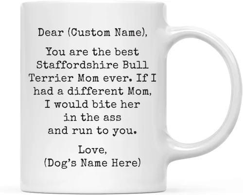 Miniatura 17 de Andaz Press Taza de café personalizada divertida con texto en inglés "Dog Mom", regalo de broma para la mejor mamá de perro cocker spaniel, muerde