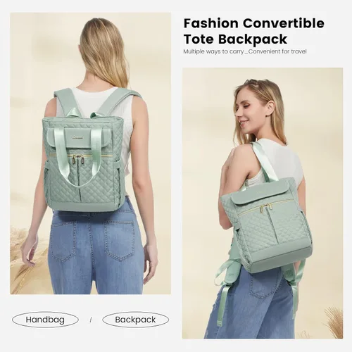 Miniatura 2 de LOVEVOOK Mochila convertible para mujer, Verde, A la moda