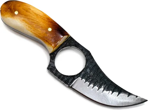 Miniatura 3 de Titan International Knives Cuchillo para despellejar de acero de carbono 1080 Cuchillo de caza de hoja fija pequeño hecho a mano Cuchillo
