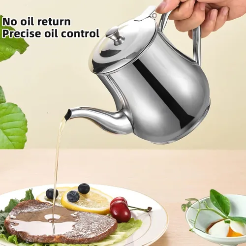 Miniatura 3 de Engrasador de acero inoxidable, protector de grasa, 1 colador de grasa, engrasador de acero inoxidable con colador, engrasador de acero inoxidable