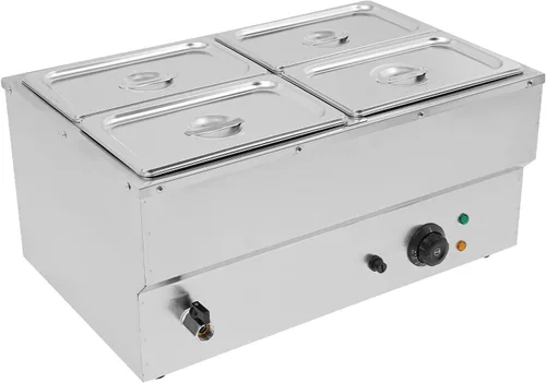 Miniatura 11 de DYNAMI Calentador de alimentos para bufé comercial de 110 V, mesa de vapor eléctrica grande de acero inoxidable de 3 bandejas con diseño