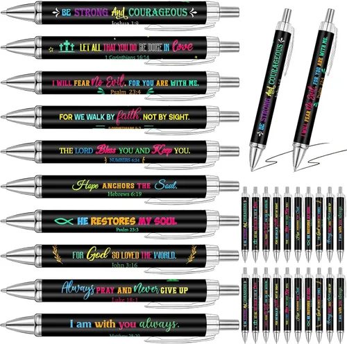 Miniatura 11 de Qeeenar 50 bolígrafos con versículo bíblico, regalo cristiano, citas inspiradoras, bolígrafos de tinta retráctiles divertidos para mujeres, hombres