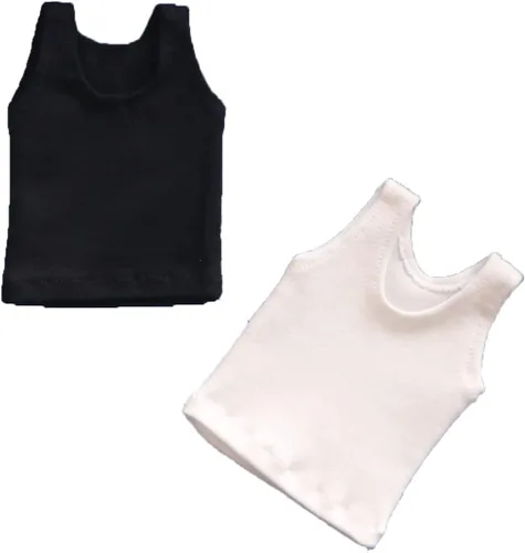 SSbeauty M Camiseta a escala personalizada de 1/6, chaleco sin mangas, para figura de acción masculina y femenina de 12 pulgadas, juguete (negro +